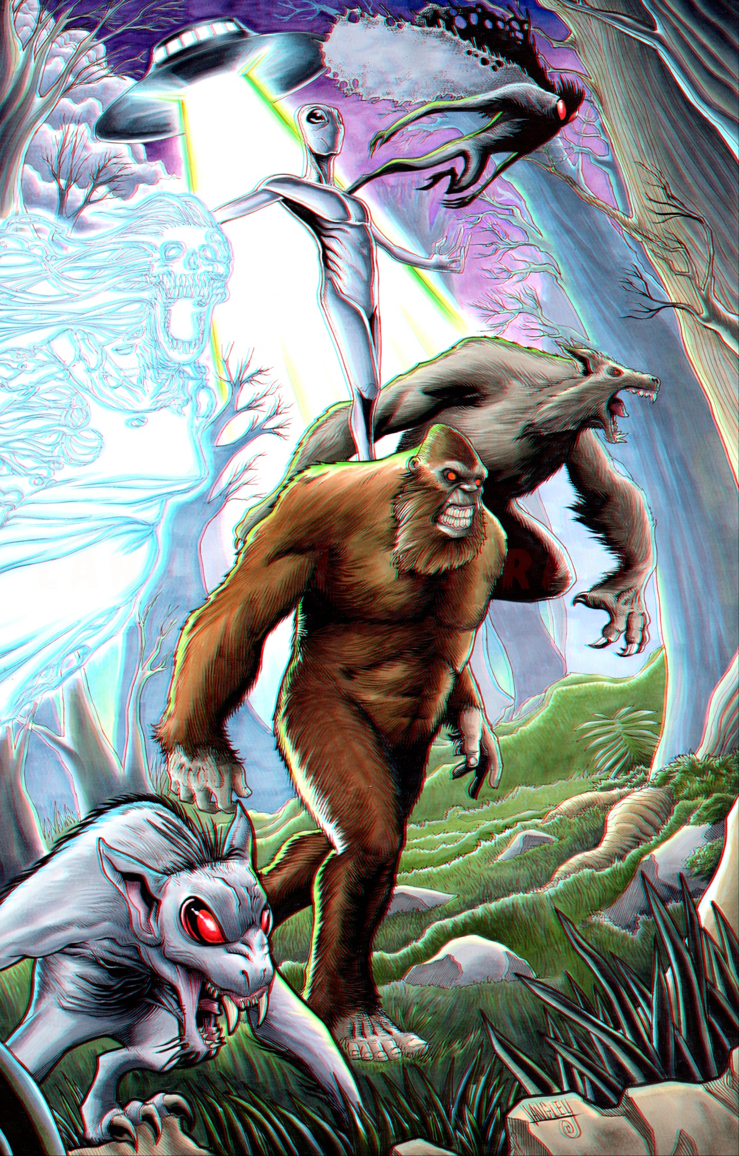 3D Paranormal Nights 11x17" SIGNED Poster/Print