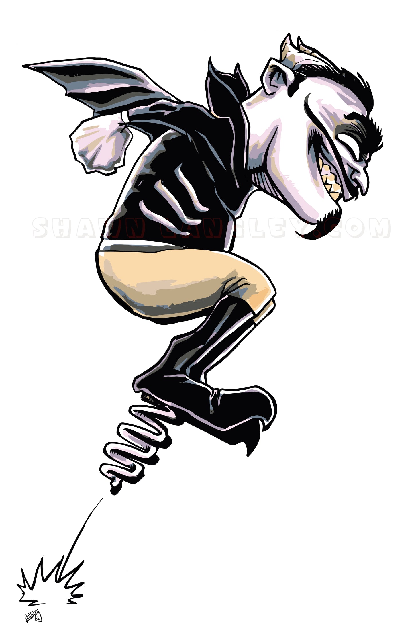 Spring Heeled Jack Cartoony 11x17" SIGNED Chibi Cryptid Poster/Print