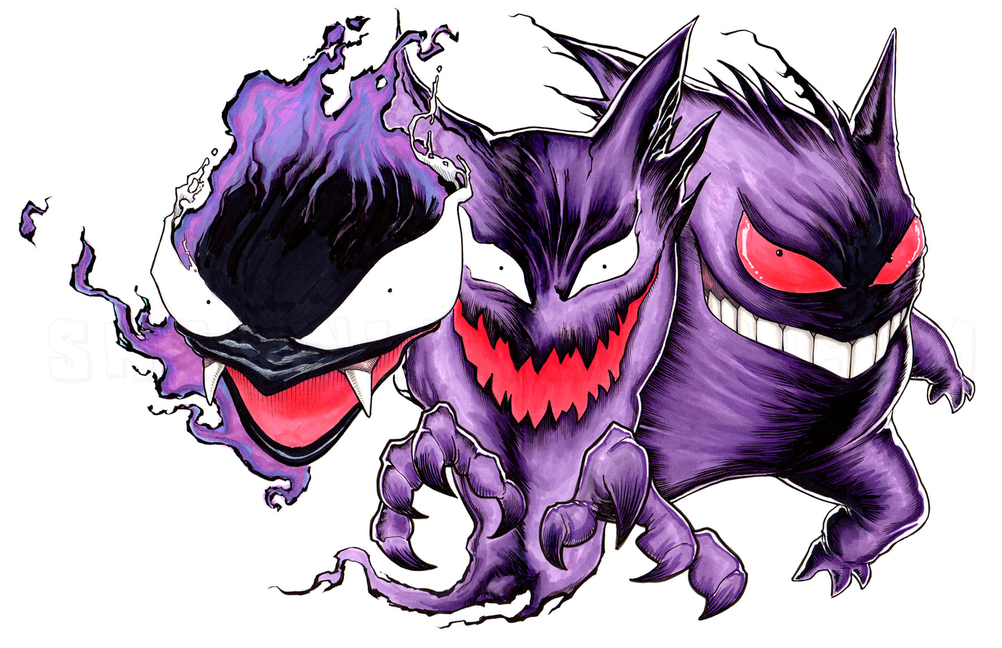 Pokemon Ghastly Haunter Gengar 11x17" SIGNED Poster Print