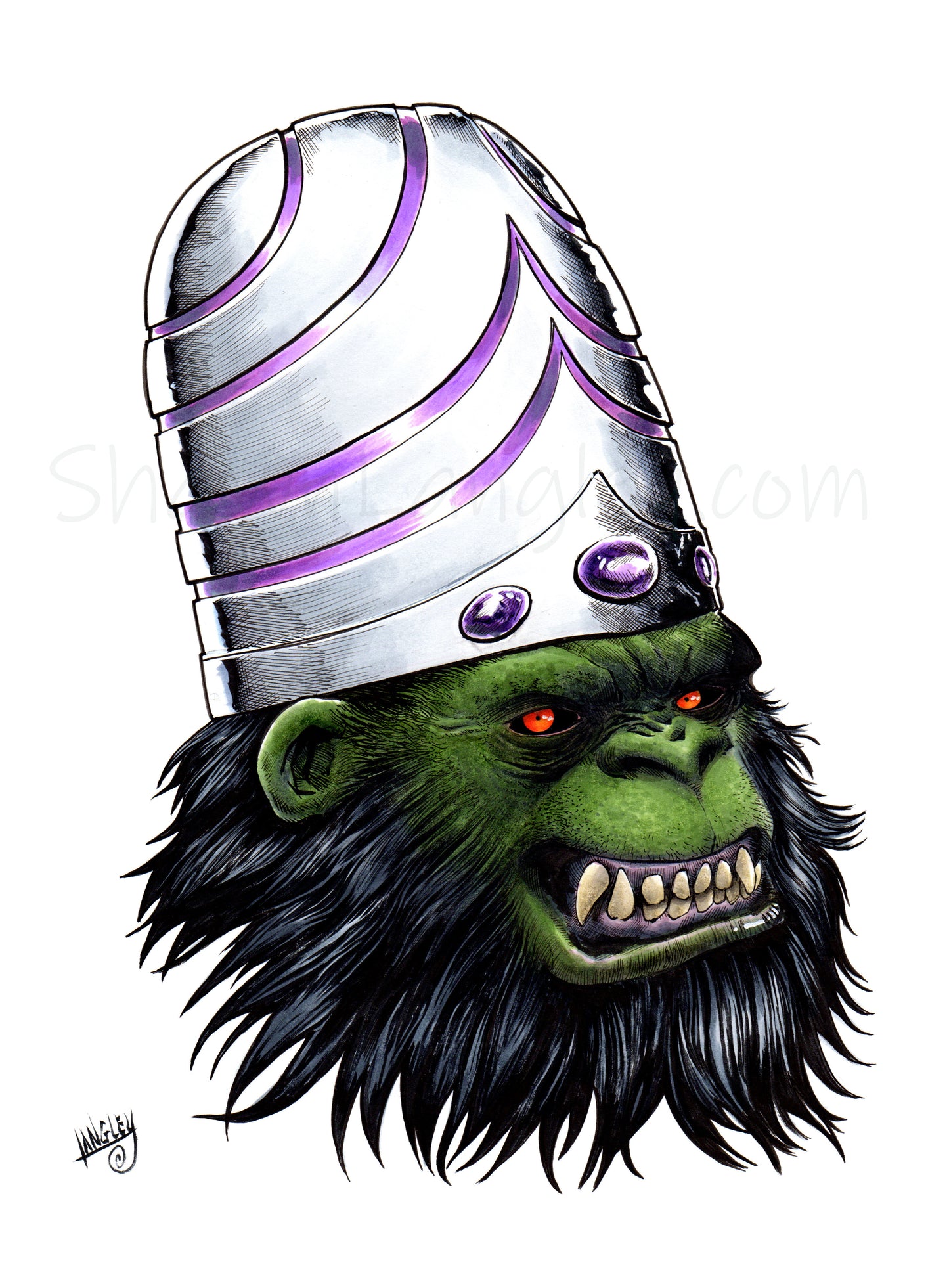 Mojo Jojo 11x17" SIGNED Powerpuff Girls Poster Print Fanart Parody