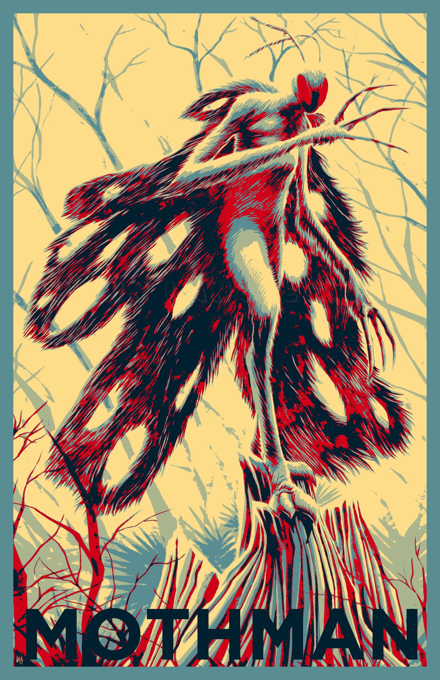 The Mothman Tri-Color 11x17" SIGNED Poster/Print