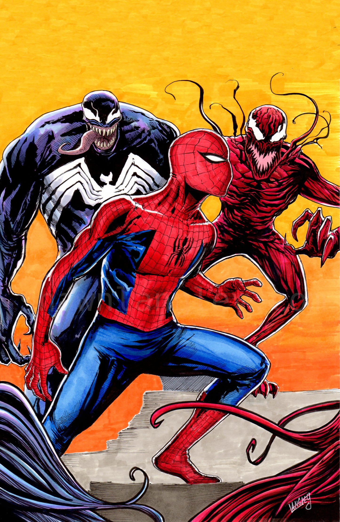 Spider-Man, Venom & Carnage 11x17" SIGNED Marvel Comics Poster Print