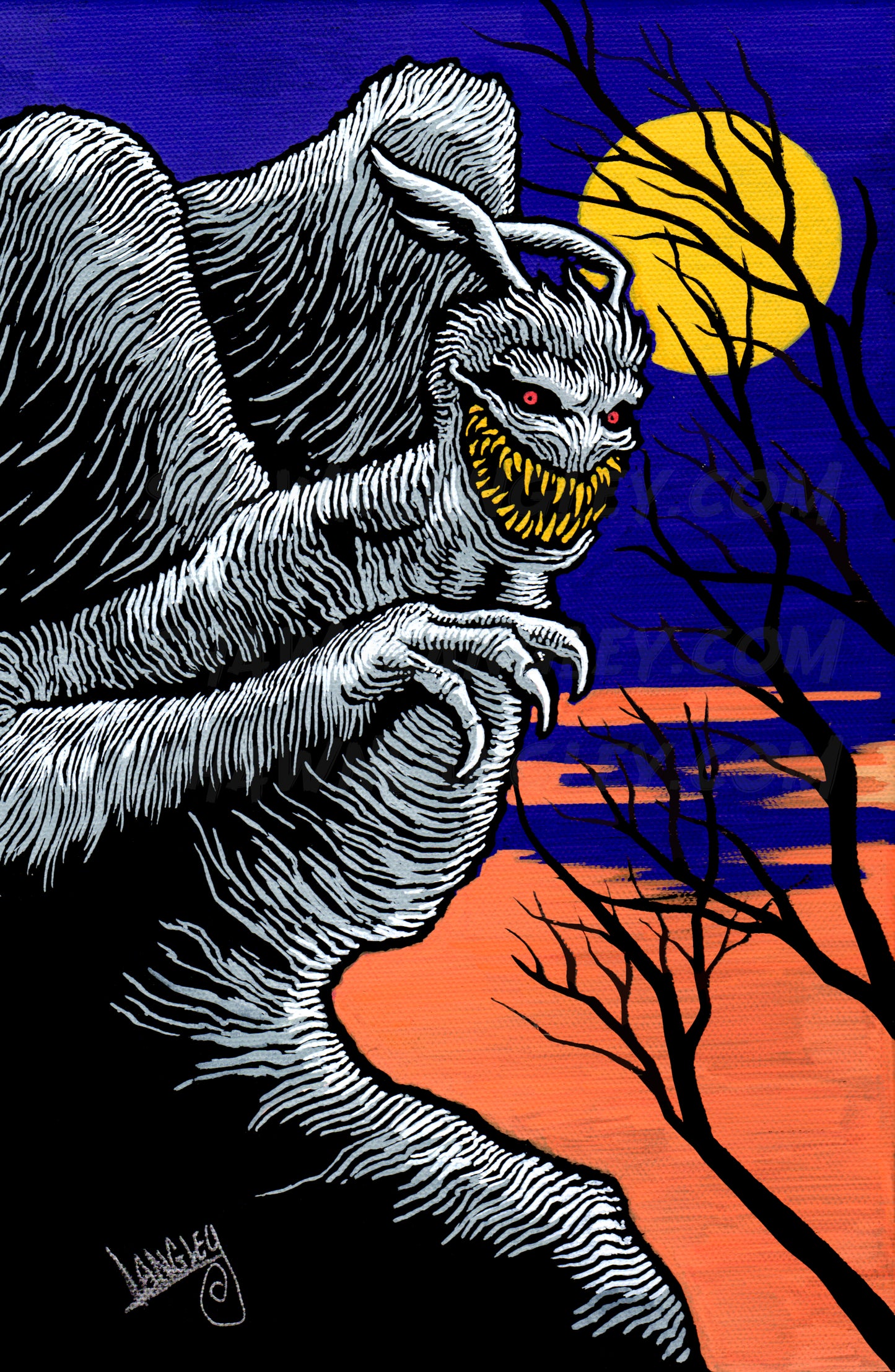 Mothman: Black Canvas 11x17" SIGNED Poster Print