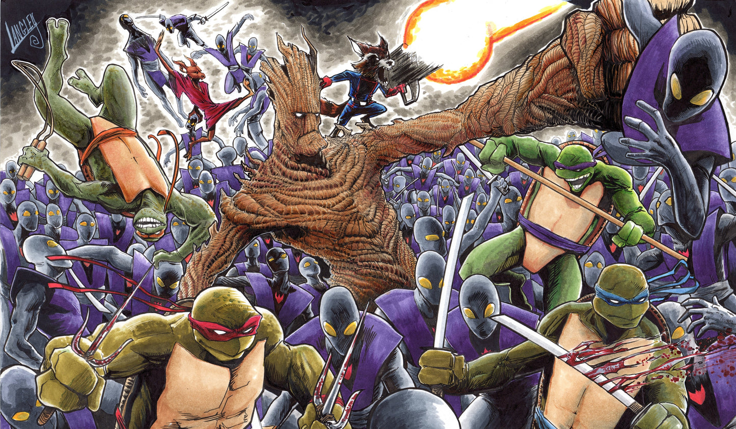 Ninja Turtles Guardians of the Galaxy 11x17" SIGNED Poster Print