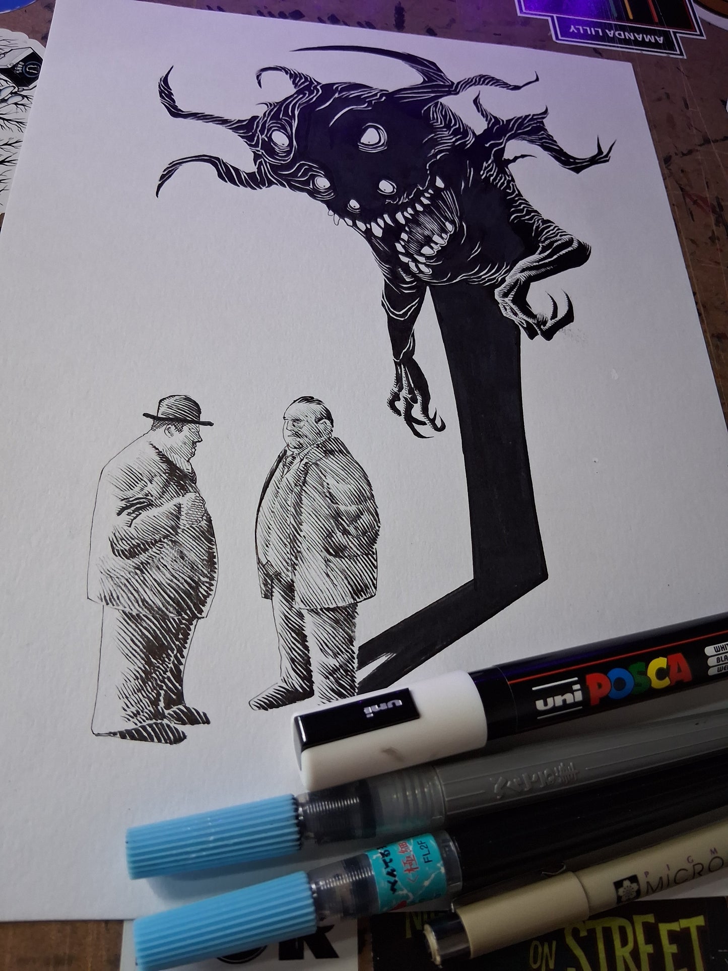 Duplicity, 9x12" ORIGINAL Horror Artwork