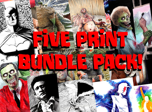 5 Print Bundle! 11x17" SIGNED Posters, Horror, Comics,, Fantasy Sci-Fi Art