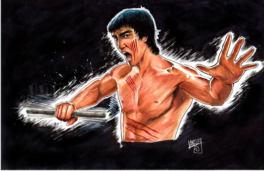 Bruce Lee 11x17" Poster Art Print, Signed by Artist