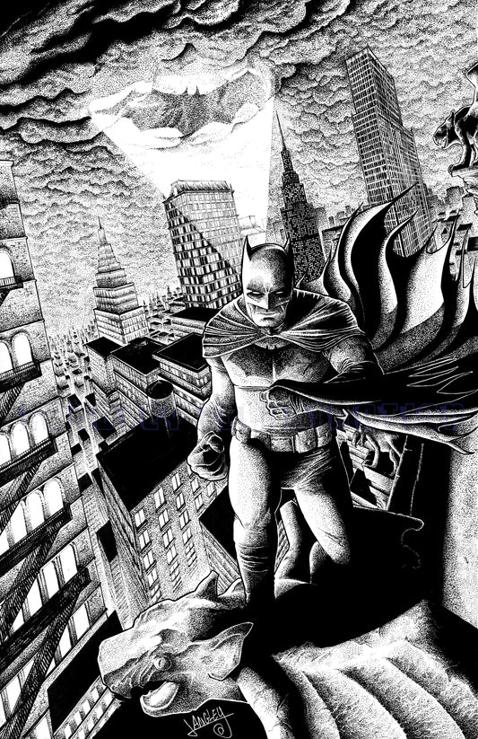 Batman Over Gotham 11x17" SIGNED Poster Print