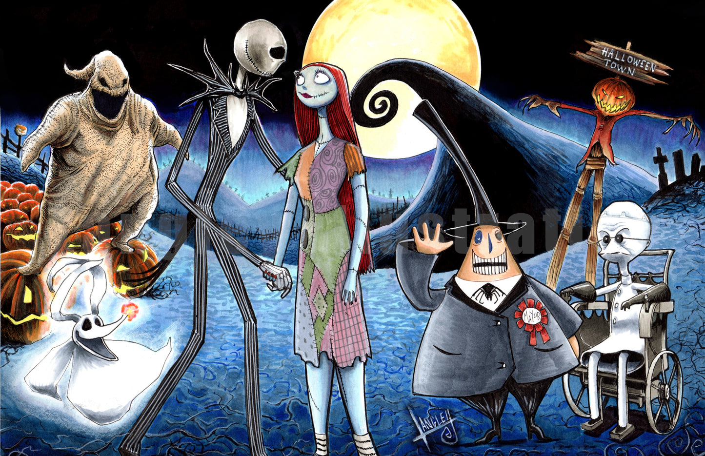Nightmare Before Christmas 11x17" SIGNED Poster Print