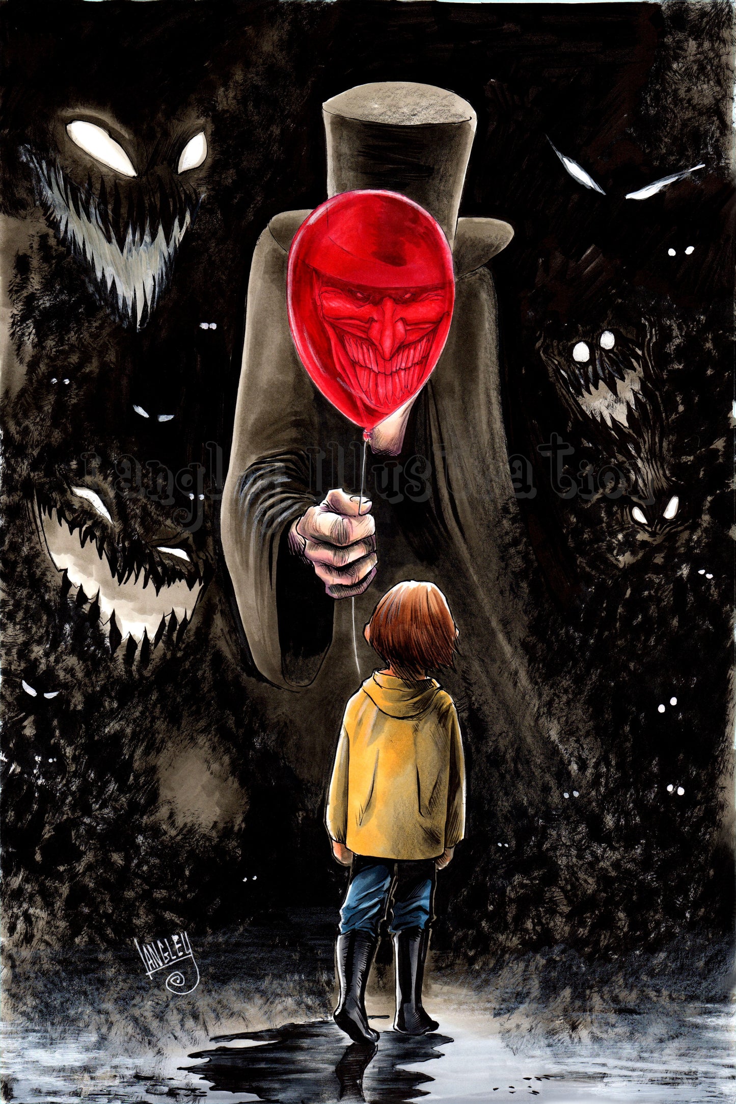 The "Rejected" variant cover art, Pennywise homage v1- SIGNED 11x17 print
