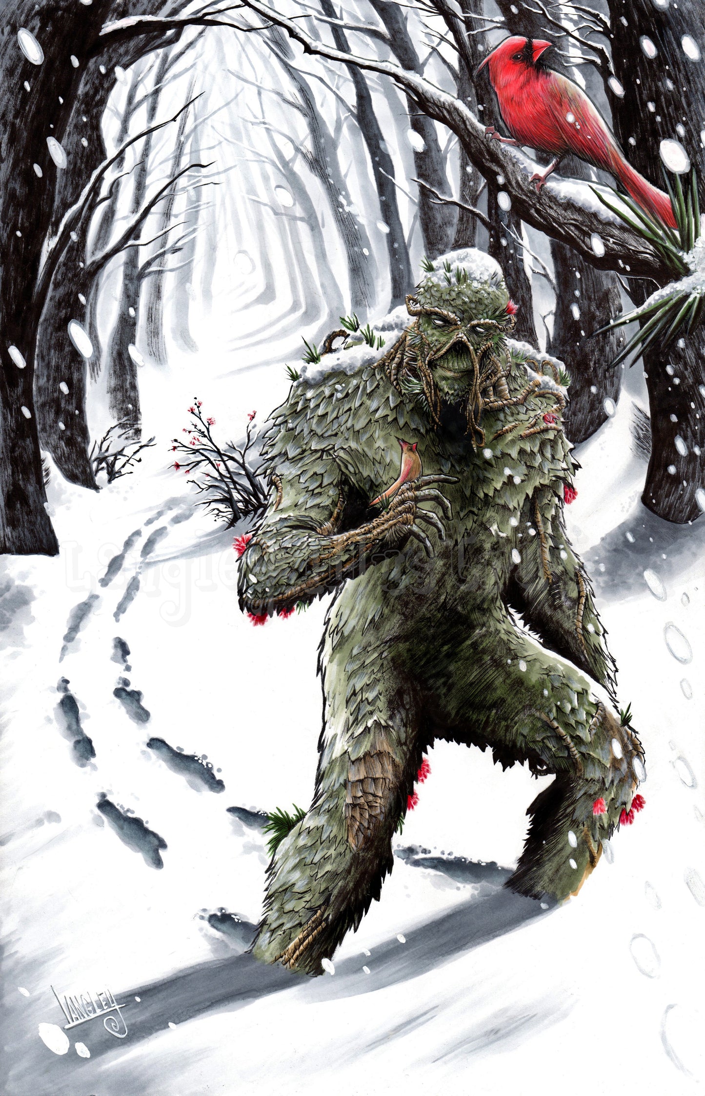 Swamp Thing in Winter 11x17" SIGNED DC Comics Poster Print