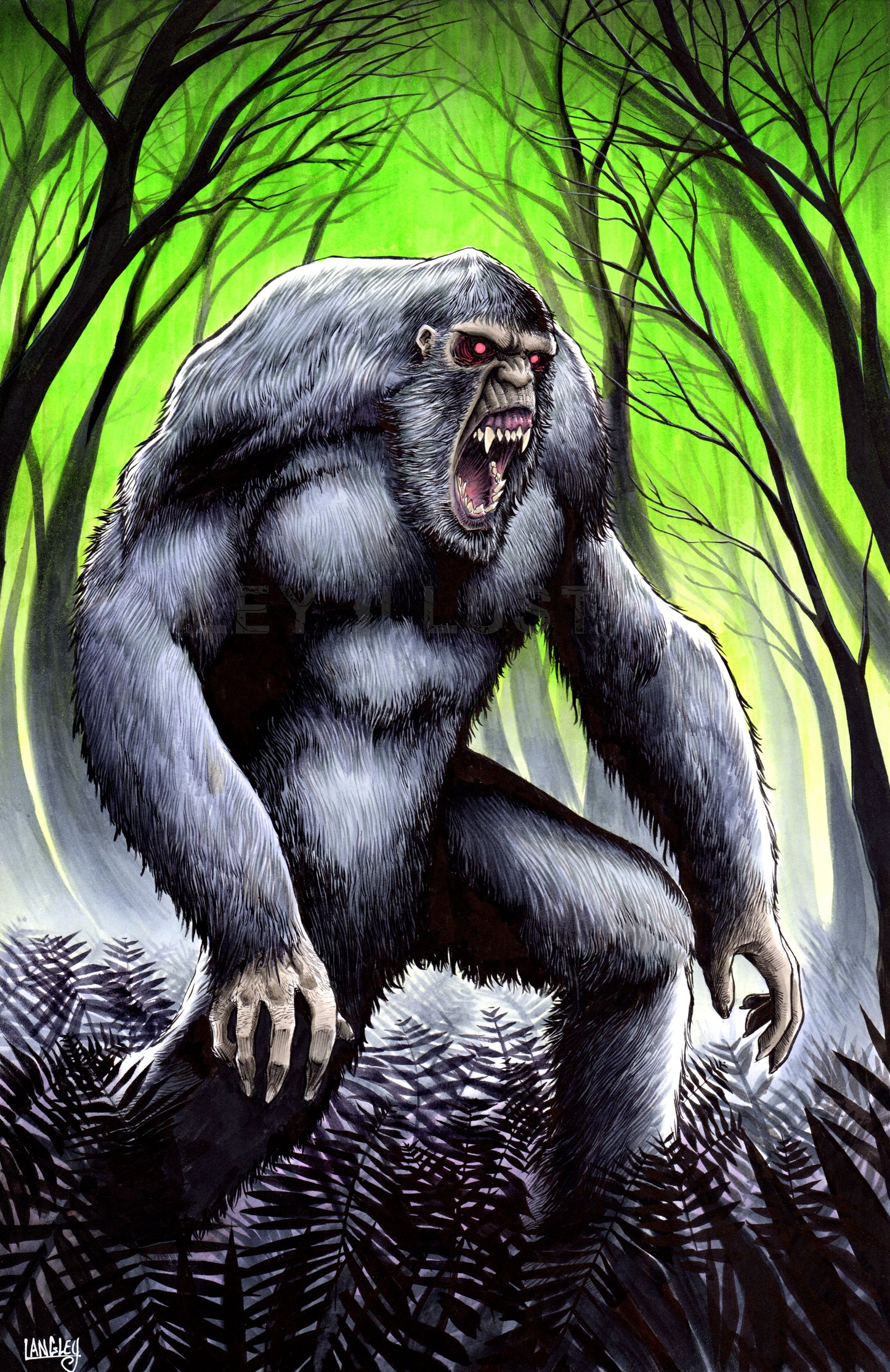 Terror in the Woods 11x17" SIGNED Bigfoot Horror Poster/Print