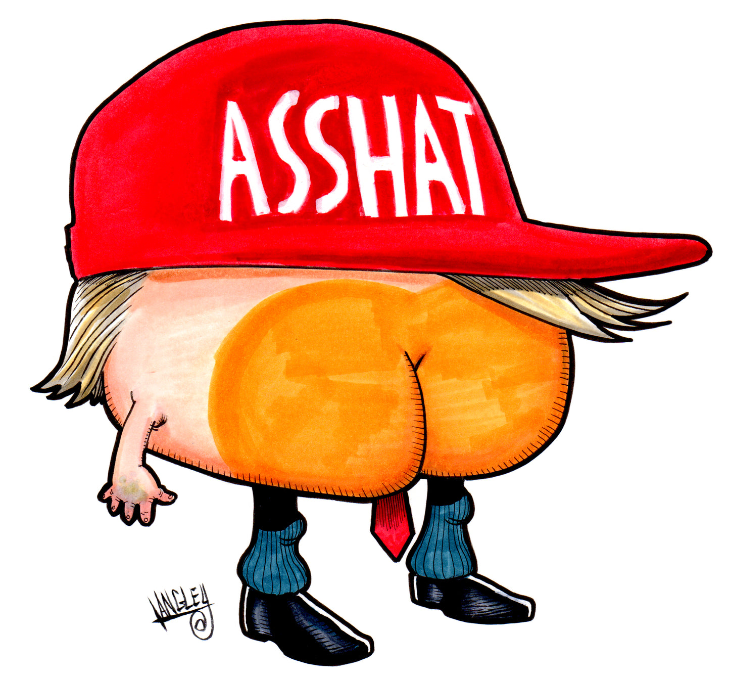 "Asshat" 11x17" SIGNED Political humor Poster/Print