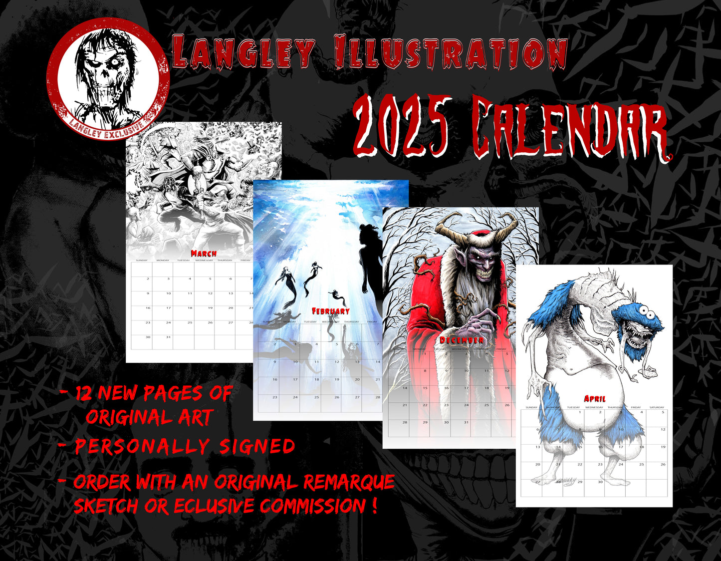 * 2026 Official SIGNED Cryptid Calendar- Langley Illustration
