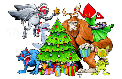 * Cryptid Christmas Holiday Greeting Cards!