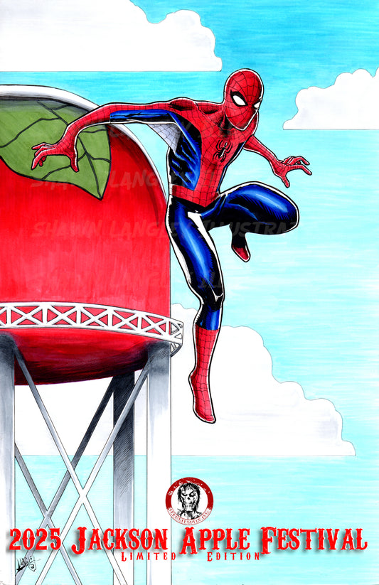 * LIMITED EDITION 2025 Apple Festival Spider-Man Jackson Ohio Apple Tower 11x17" SIGNED Poster Print Marvel Comics (Copy)