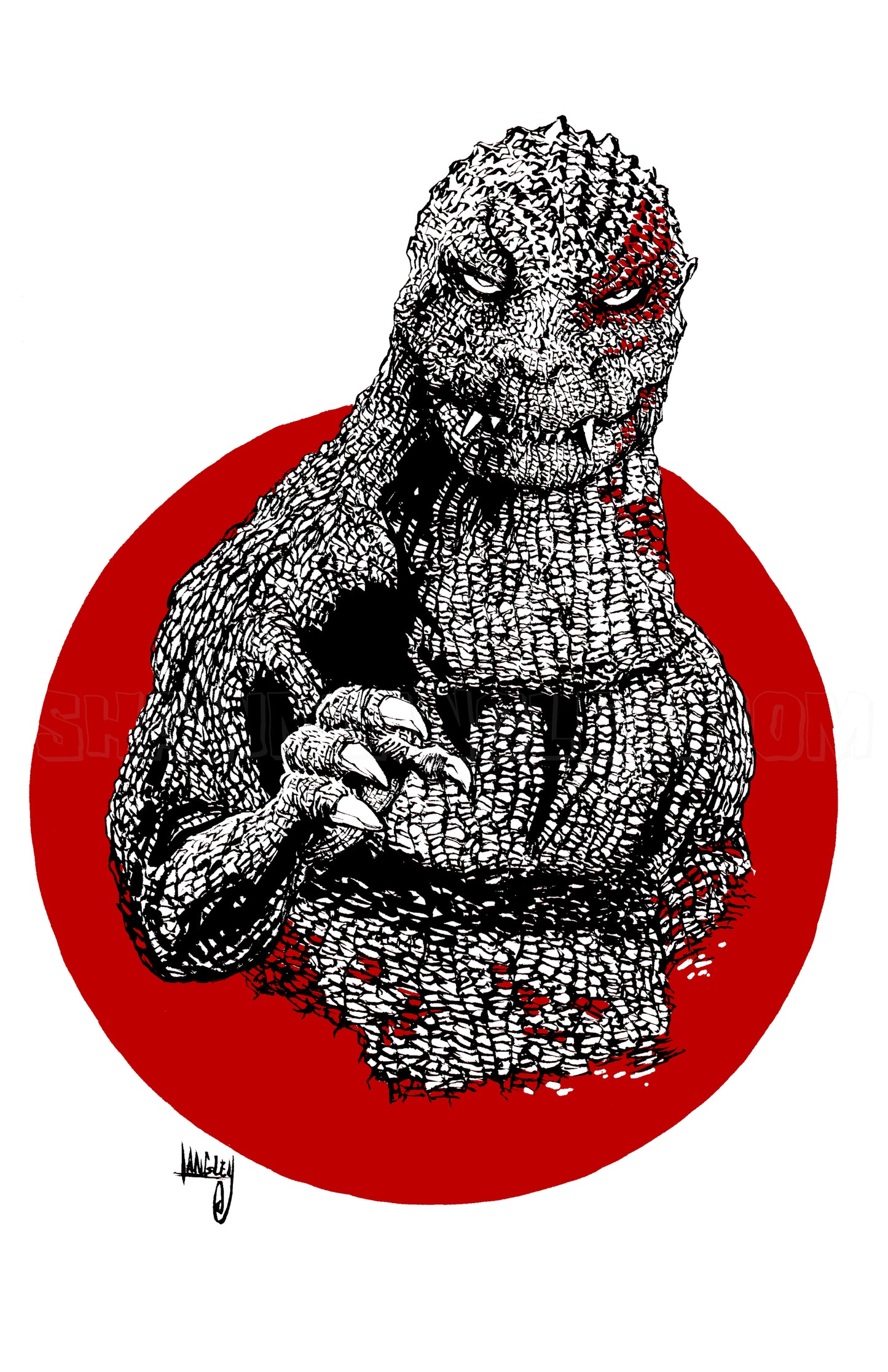 Godzilla 1985 SIGNED 11x17" print Horror/ Scifi Art