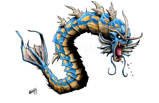 Gyarados Pokemon 11x17" SIGNED Poster/Print