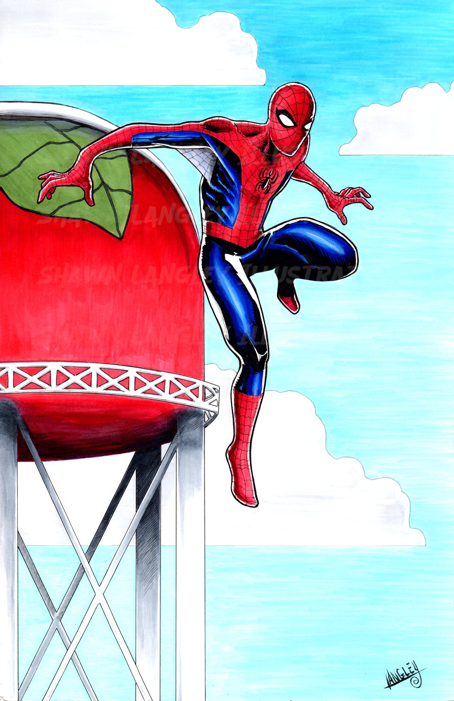 Spider-Man Jackson Ohio Apple Tower 11x17" SIGNED Poster Print Marvel Comics