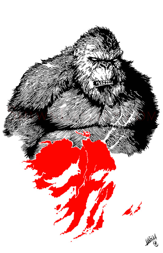 King Kong SIGNED 11x17" print Horror/ Scifi Fantasy Fanart