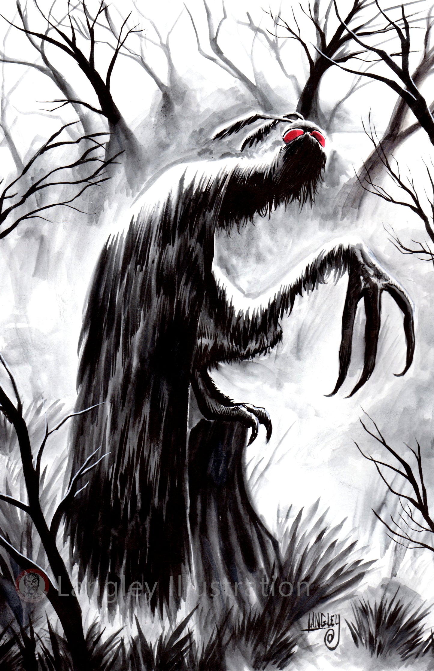 Mothman Creepy 11x17" SIGNED Poster/Print