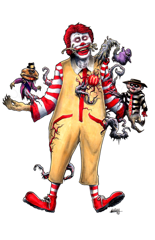 Ronald McDonald Art 11x17" SIGNED Lovecraftian Horror Parody Poster