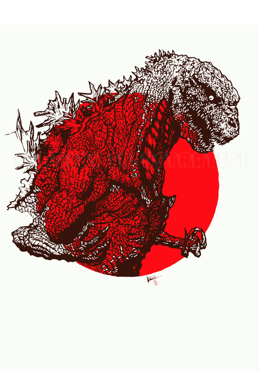 * Shin Godzilla  SIGNED 11x17" print Horror/ Scifi Art