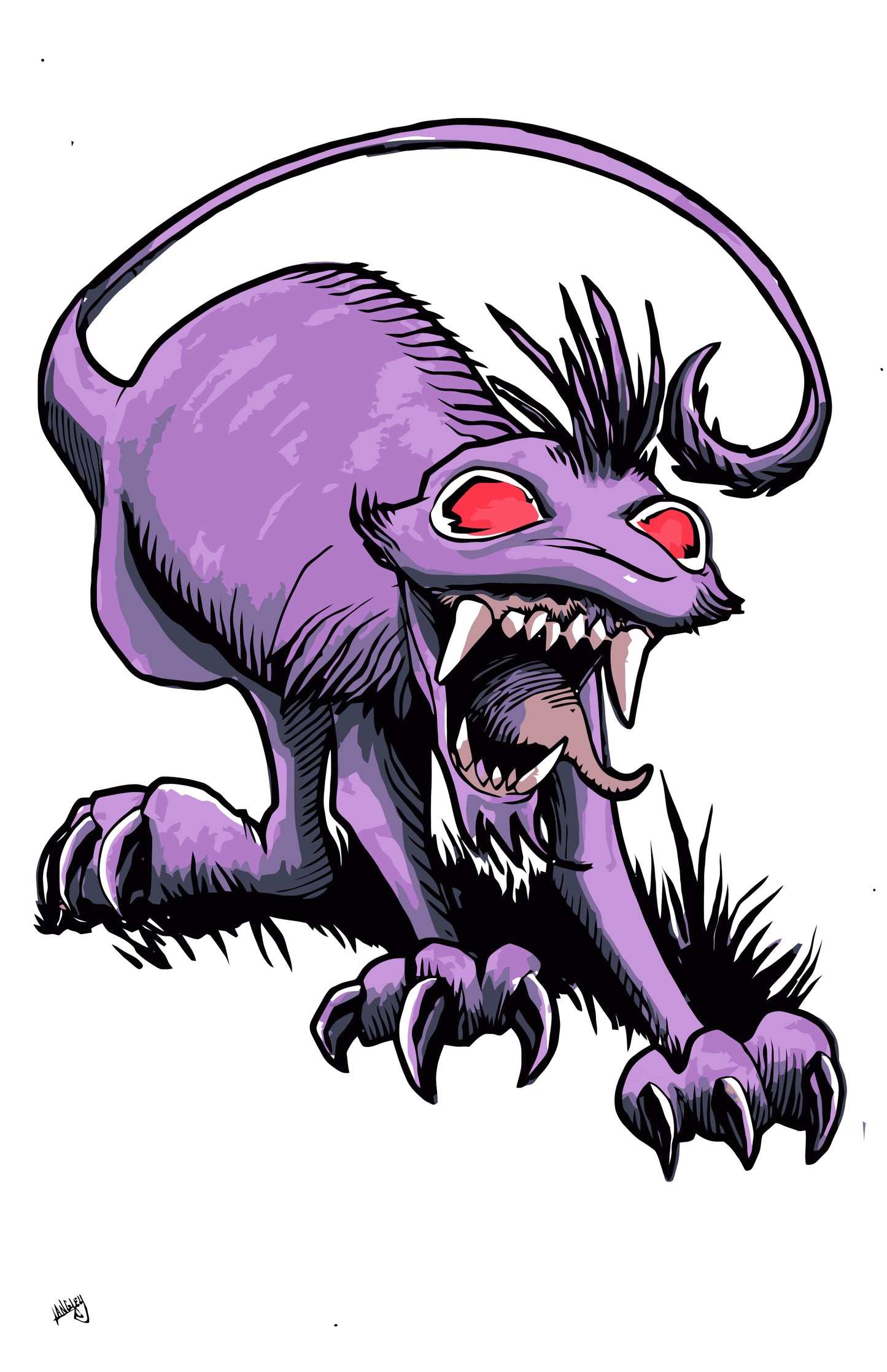 Chupacabra Cartoony 11x17" SIGNED Chibi Cryptid Poster/Print