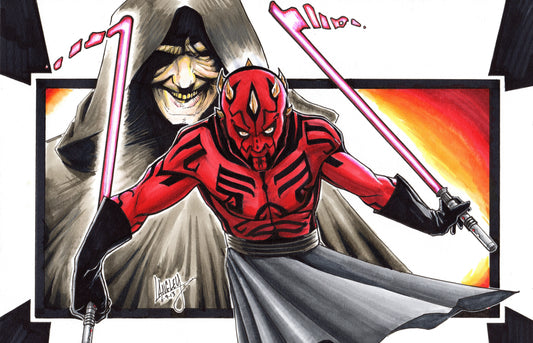 Darth Maul & Palpatine 11x17" SIGNED Sci-Fi Fantasy Fanart Poster Print