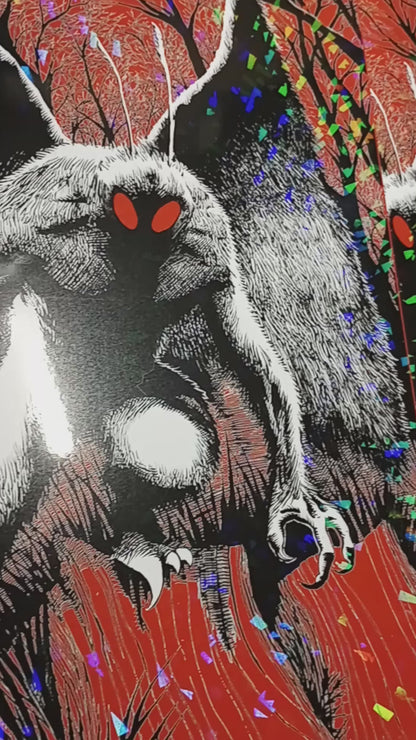* Mothman Red Holofoil 11x17" SIGNED Poster/Print