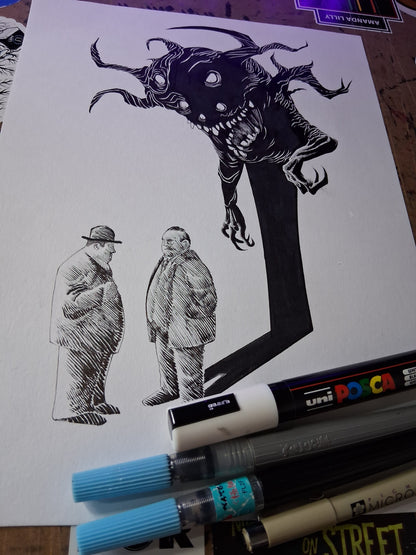 Duplicity, 9x12" ORIGINAL Horror Artwork