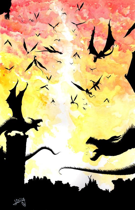 Shadows and Flame 11x17" SIGNED Fantasy Poster Print