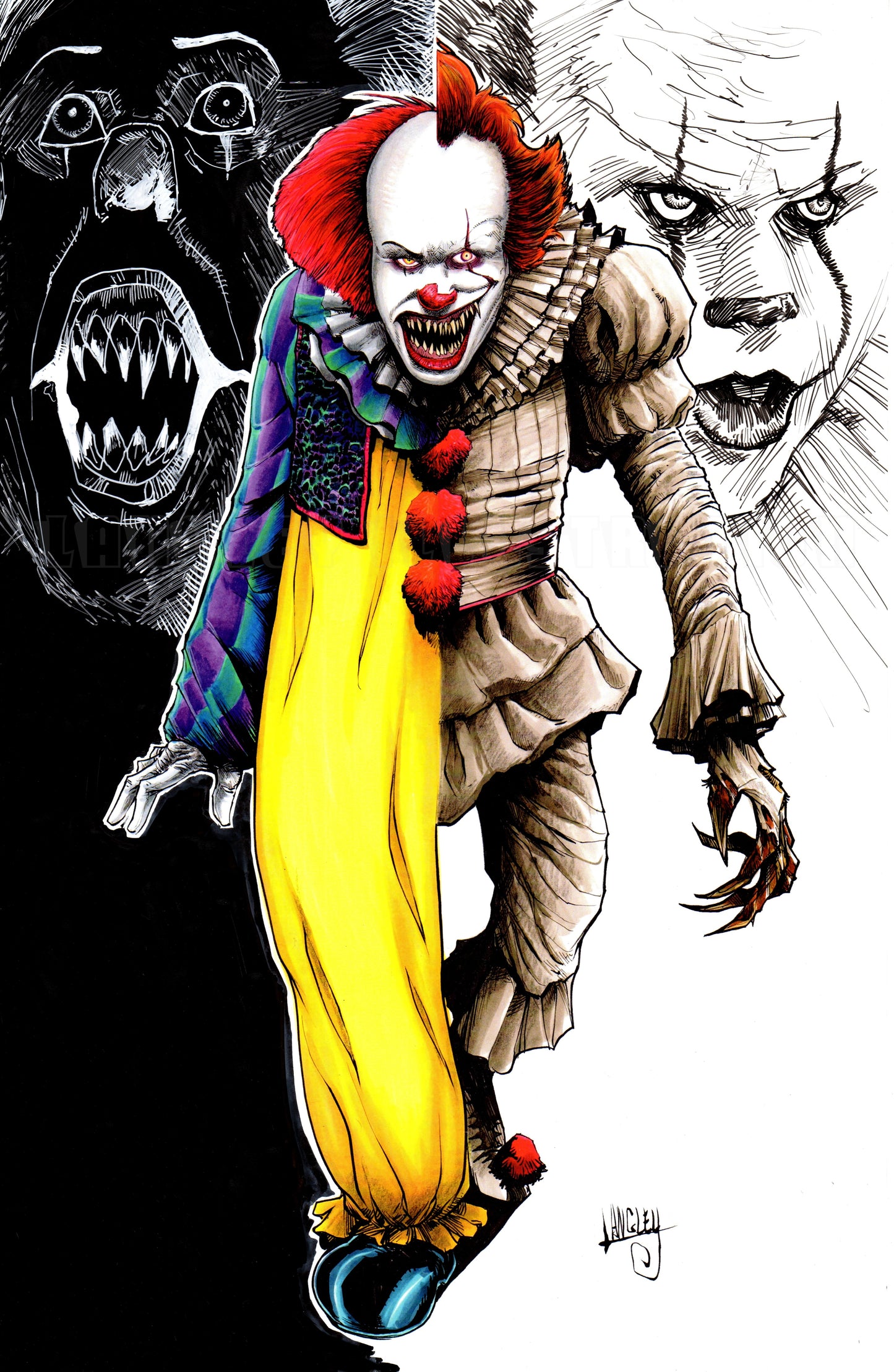 Pennywise 11x17" SIGNED Horror Poster Print