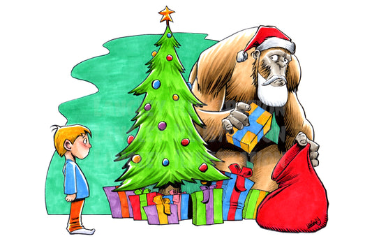 Santa Squatch 11x17" Christmas Holiday SIGNED Poster Print