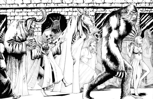 Krampus, Yeti & Mari Lywd Fantasy Art 11x17" SIGNED Print