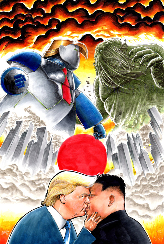 Trump Vs Cthulhu   11x17" SIGNED Parody  Poster Print