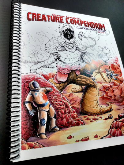 SIGNED Horror Coloring Book, "Shawn Langley's Creature Compendium" Vol. 1