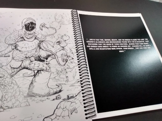 SIGNED Horror Coloring Book, "Shawn Langley's Creature Compendium" Vol. 1