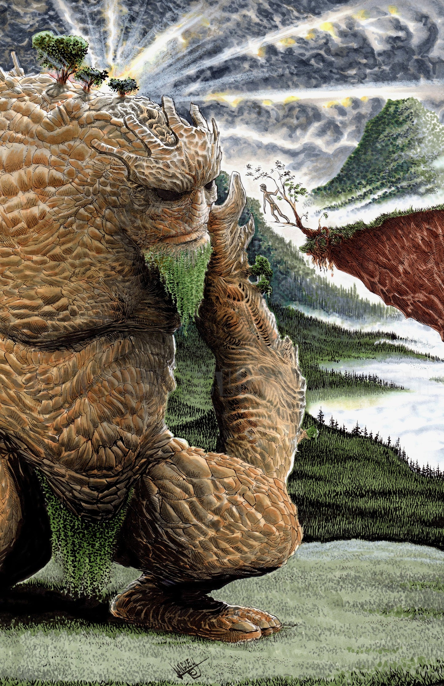 The Earth Golem 11x17" SIGNED Fantasy Poster Print