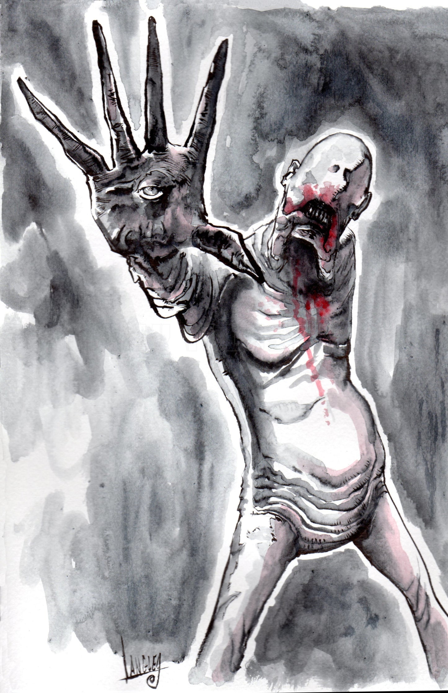 The Pale Man SIGNED 11x17" Print Horror/ Scifi Art Pan's Labyrinth