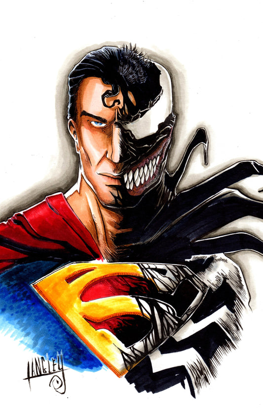 Venom Superman 11x17" SIGNED Comic Art Poster Print